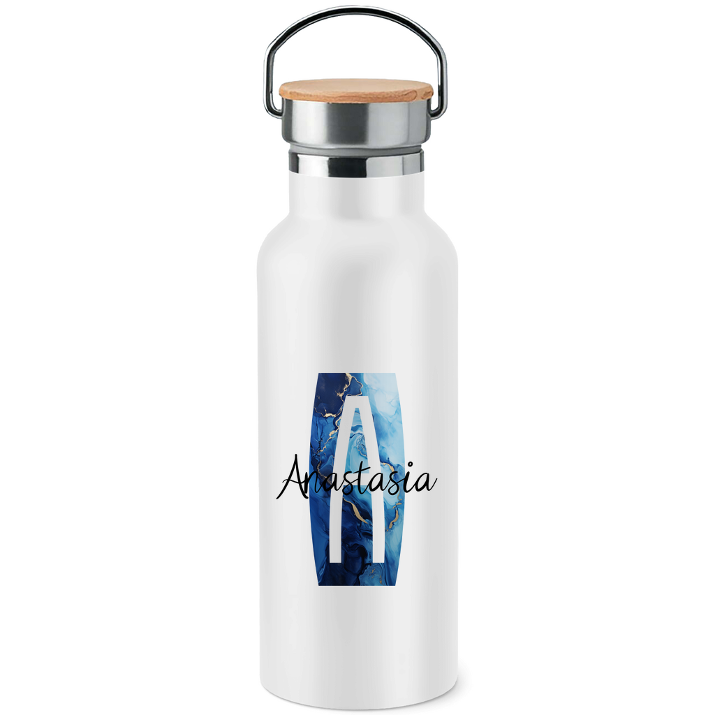 Personalisiere jetzt deine Edelstahl-Trinkflasche mit Bambusdeckel – Dein einzigartiges Design!
