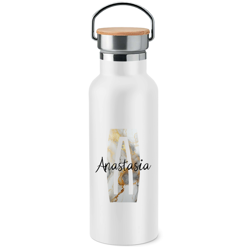 Personalisiere jetzt deine Edelstahl-Trinkflasche mit Bambusdeckel – Dein einzigartiges Design!