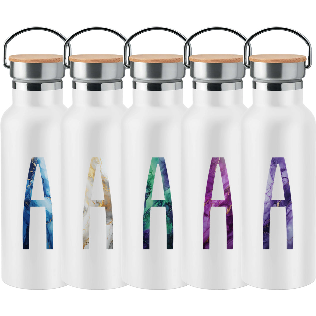Personalisiere jetzt deine Edelstahl-Trinkflasche mit Bambusdeckel – Dein einzigartiges Design!