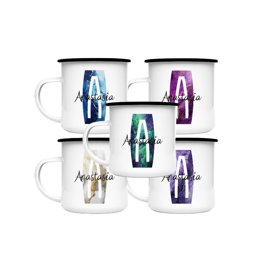Personalisiere jetzt deine Emaille Tasse - Elegant und individuell!