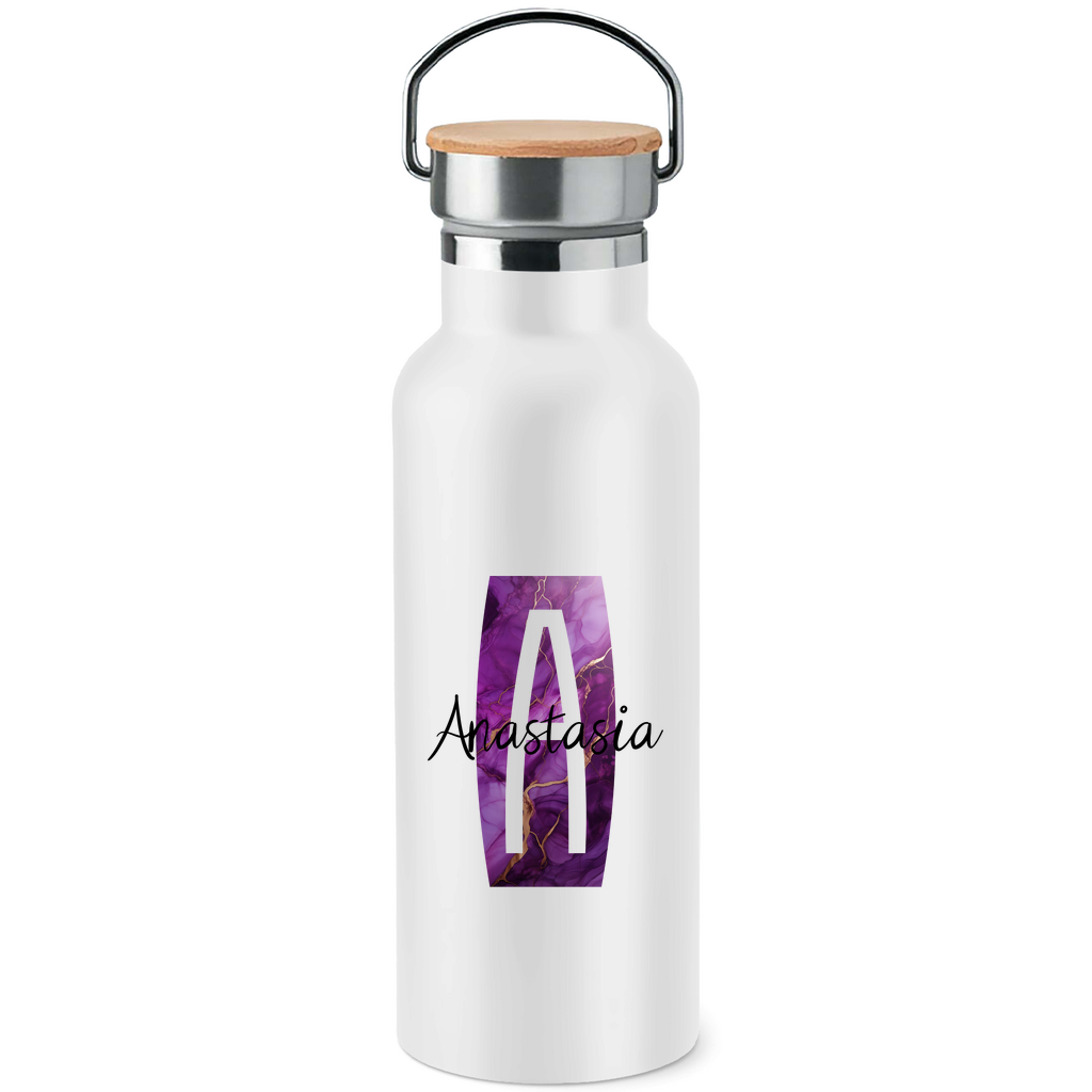 Personalisiere jetzt deine Edelstahl-Trinkflasche mit Bambusdeckel – Dein einzigartiges Design!