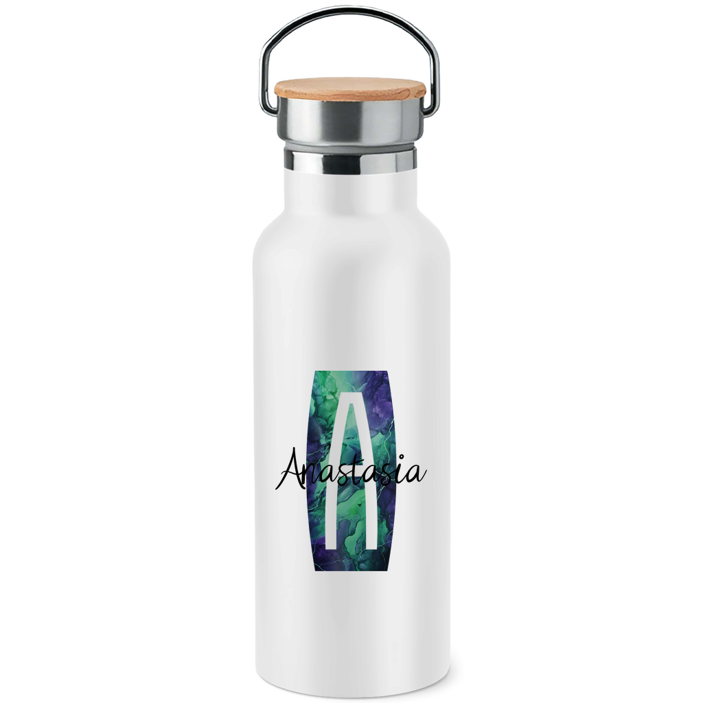 Personalisiere jetzt deine Edelstahl-Trinkflasche mit Bambusdeckel – Dein einzigartiges Design!