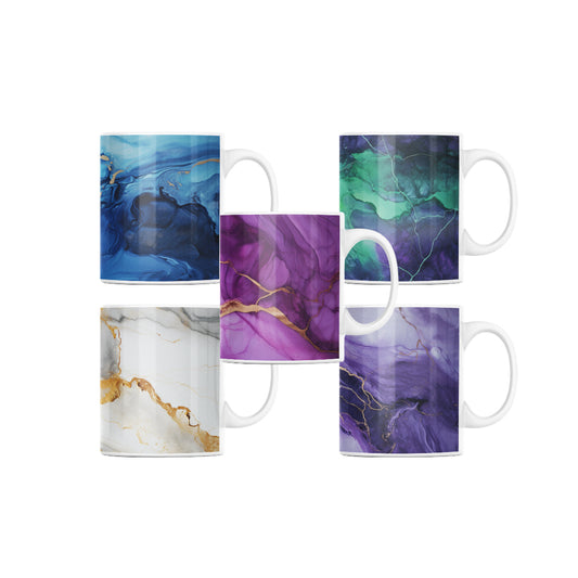 Keramiktasse mit Marmor-Design – Bundle